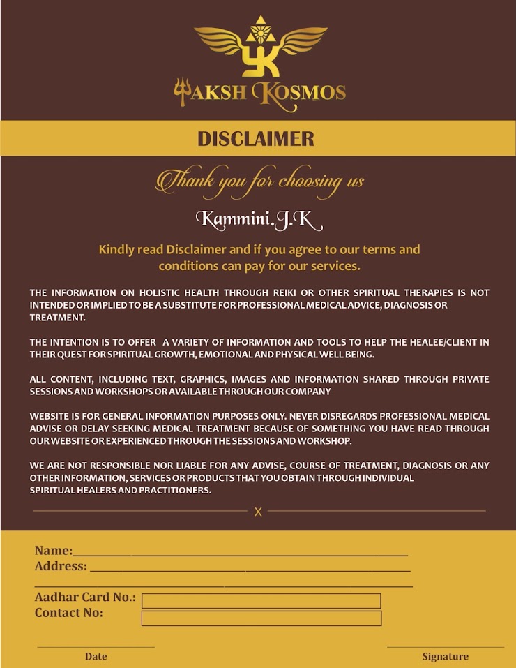 Kindly signature in the given Disclaimer